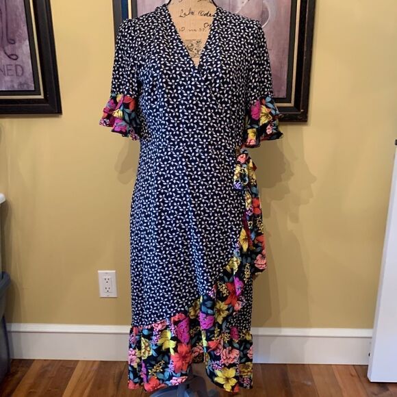 Spense Colourful Wrap Dress sz 10 - Picture 1 of 9